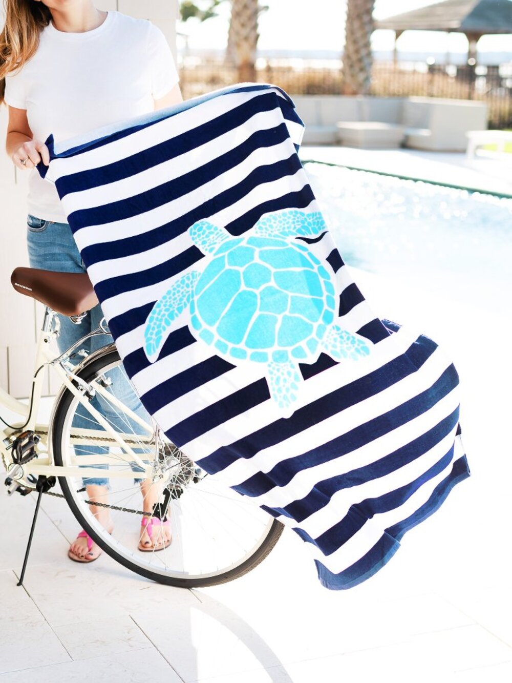 **NWT** Viv and Lou Turtle Stripe Beach Towel